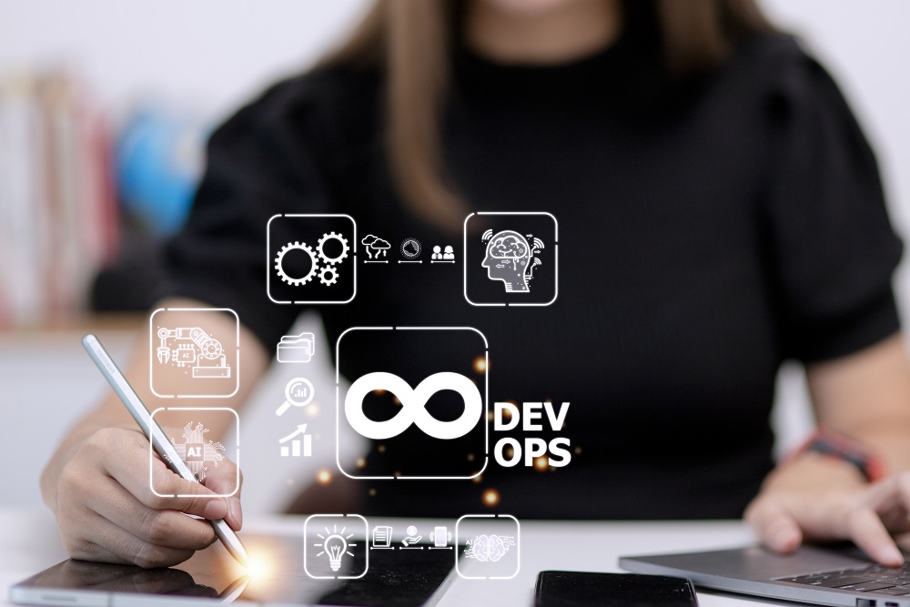 DevOps concept, software development and IT operations, agile programming